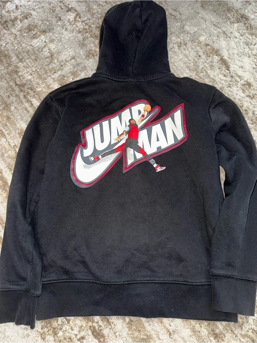 Jordan Black Zip-Up Hoodie with Red Jumpman